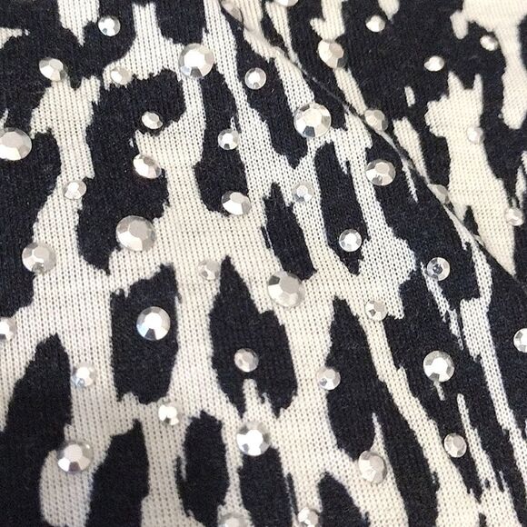 White Stag 2fer Black White Zebra Embellished Top Cardigan Plussize 4X - Picture 5 of 10